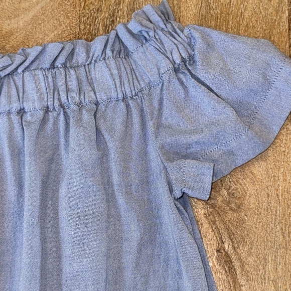 Vineyard Vines Off The Shoulder Blue/Red Embroidered Dress - Picture 3 of 9